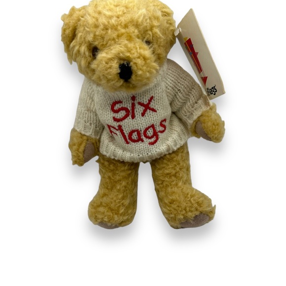 Vintage Six Flags Plush Bear Six Flags America Circa Y2K Theme Park Fandom - Picture 4 of 4